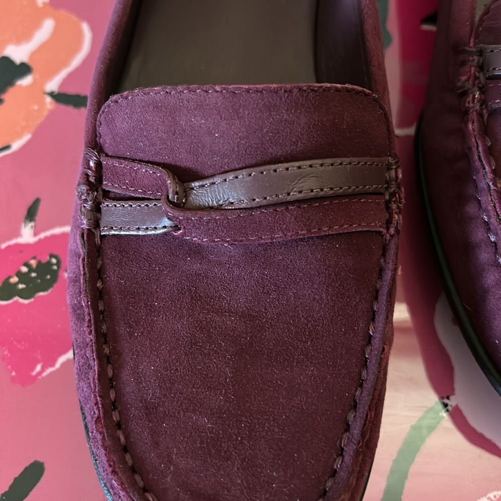 LL Bean Suede Moccasin Loafer Flats Port Color size 8.5 NIB - Picture 4 of 11